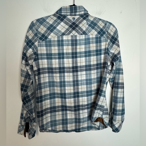 KUHL flannel blue white womens medium - Picture 2 of 7